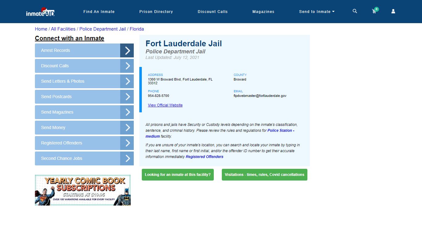 Fort Lauderdale Jail | Inmate Locator